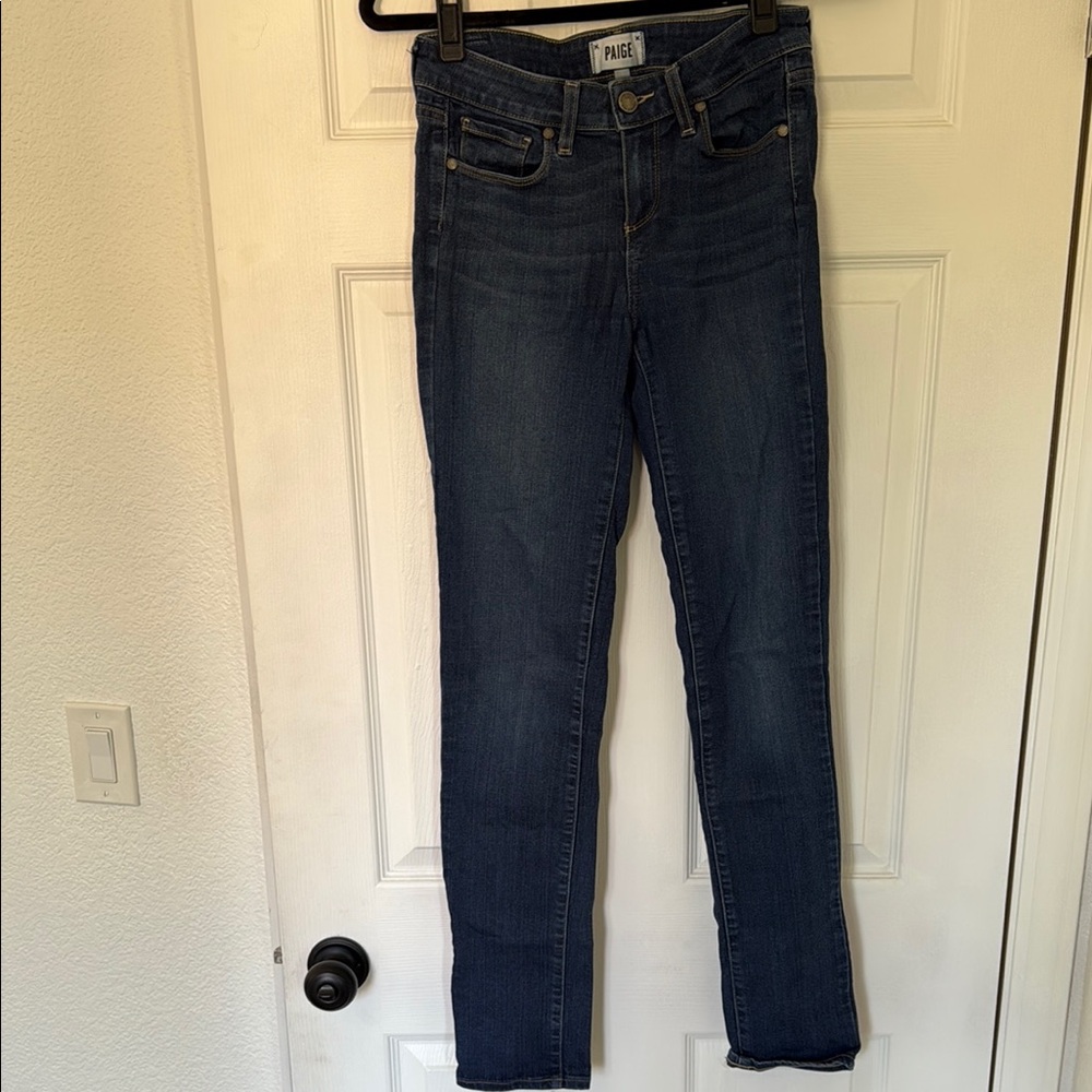 Paige Skyline Skinny Jeans — Blue — Size 25